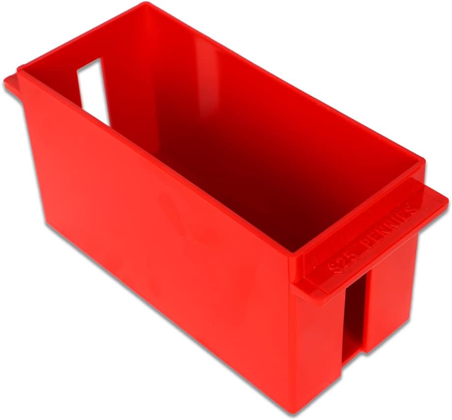BankSupplies Large Capacity Storage Trays Set for Pennies, Nickels, Dimes, and Quarters - High Capacity Box, Rolled Coin Holder, Stackable Sorting Tray