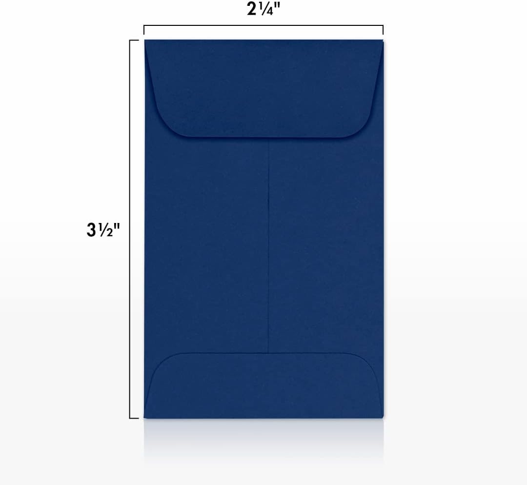 LUXPaper #1 Coin Envelopes | 2 1/4" x 3 1/2" | Navy Blue | 80lb. Text | 500 Qty