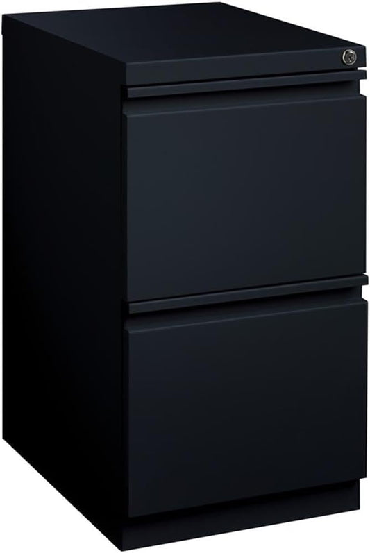 Scranton & Co 20" 2-Drawer Metal Mobile Pedestal File Cabinet in Black