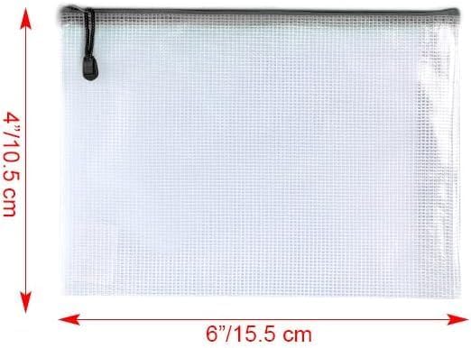 Oaimyy-Plastic Mesh Zipper Pouch Document Folders Bag Zipper Zip File Folders for Puzzles Games,Board Game Organization,Organizing Classroom Office Storage (Black, 4"x 6")