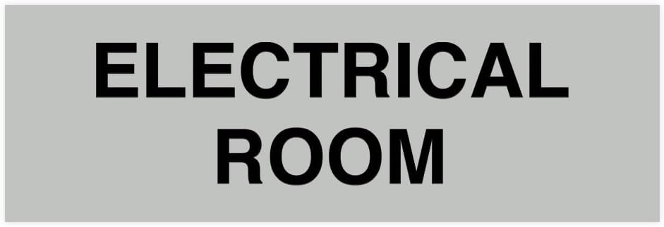 All Quality Basic Electrical Room Sign | Durable Construction | Building Safety - Lt Gray - Medium (5 Pack)