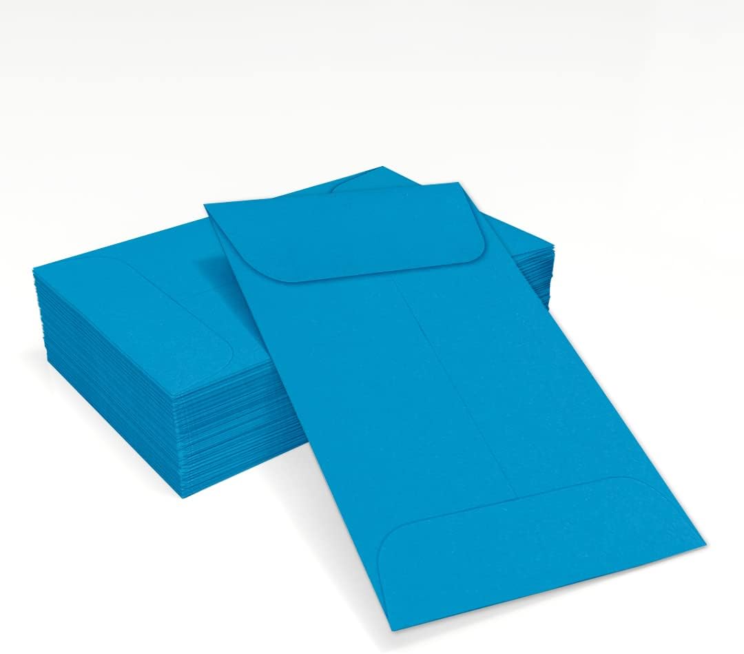 LUXPaper #1 Coin Envelopes | 2 1/4" x 3 1/2" | Pool Blue | 80lb. Text | 250 Qty