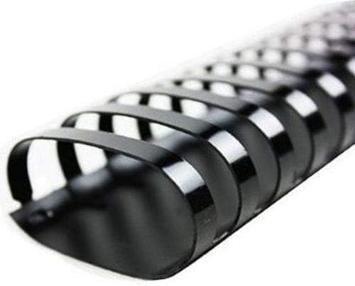 Plastic Comb Binding Spines, 1 1/2" Inch Diameter, Black, 290 Sheets, 100 Pack - 13112