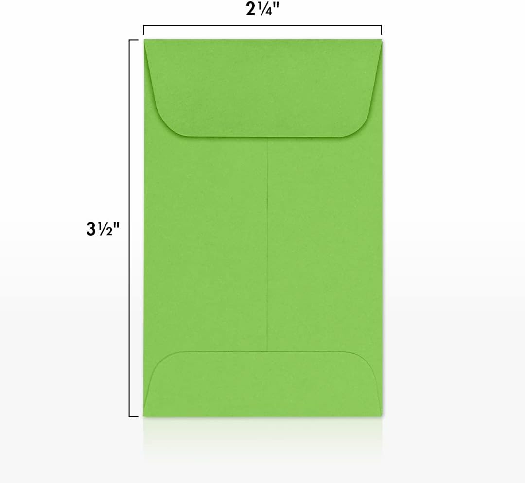 LUXPaper #1 Coin Envelopes | 2 1/4" x 3 1/2" | Limelight Green | 80lb. Text | 1,000 Qty