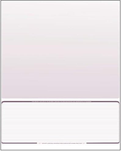 Business Voucher Check Stock - Computer Laser Checks - 1000 Sheets, Check on Bottom, Burgundy Pinstripe