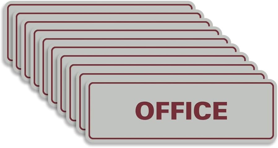 Signs ByLITA Standard Office Sign - Professional Business Signage - Easy to Install (Light Grey/Burgundy) - Medium 5 Pack