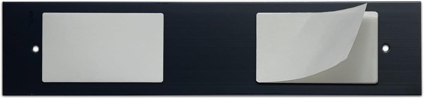 10 Pack Aluminum Name Plate Holders for Door or Wall, 2” x 8” Office Wall Mount Name Plate Holder with Textured Design and Double Sided Tape, for Office, Business, Meeting Room (Black)