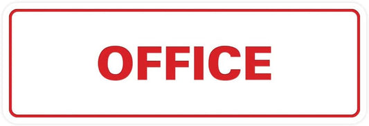 Signs ByLITA Standard Office Sign - Professional Business Signage - Easy to Install (White/Red) - Medium 1 Pack