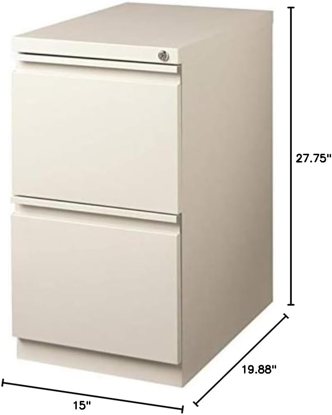 Hirsh Industries 20-inch Mobile Pedestal 2-Drawer File (Light Gray)