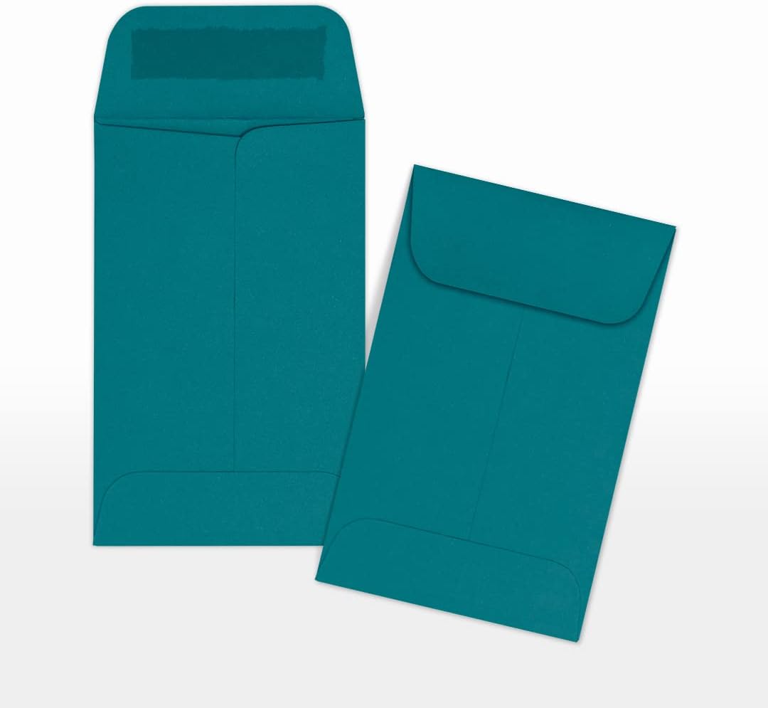 LUXPaper #1 Coin Envelopes | 2 1/4" x 3 1/2" | Teal | 80lb. Text | 1,000 Qty