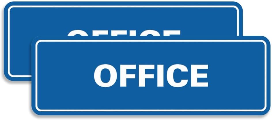 Signs ByLITA Standard Office Sign - Professional Business Signage - Easy to Install (Blue) - Medium 2 Pack