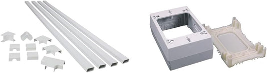 Legrand Wiremold CMK50 Cordmate II 10 Foot 12 Piece Cord Cover Kit & Legrand Wiremold C53 Cordmate II Cord Cover Low Voltage Data Comm Box