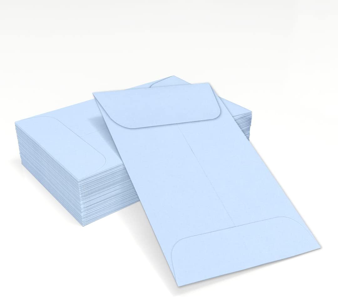 LUXPaper #1 Coin Envelopes | 2 1/4" x 3 1/2" | Baby Blue | 80lb. Text | 50 Qty