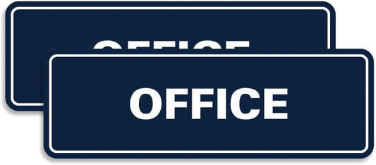 Signs ByLITA Standard Office Sign - Professional Business Signage - Easy to Install (Navy Blue/White) - Medium 2 Pack