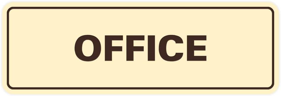 Signs ByLITA Standard Office Sign - Professional Business Signage - Easy to Install (Ivory/Dark Brown) - Small 1 Pack