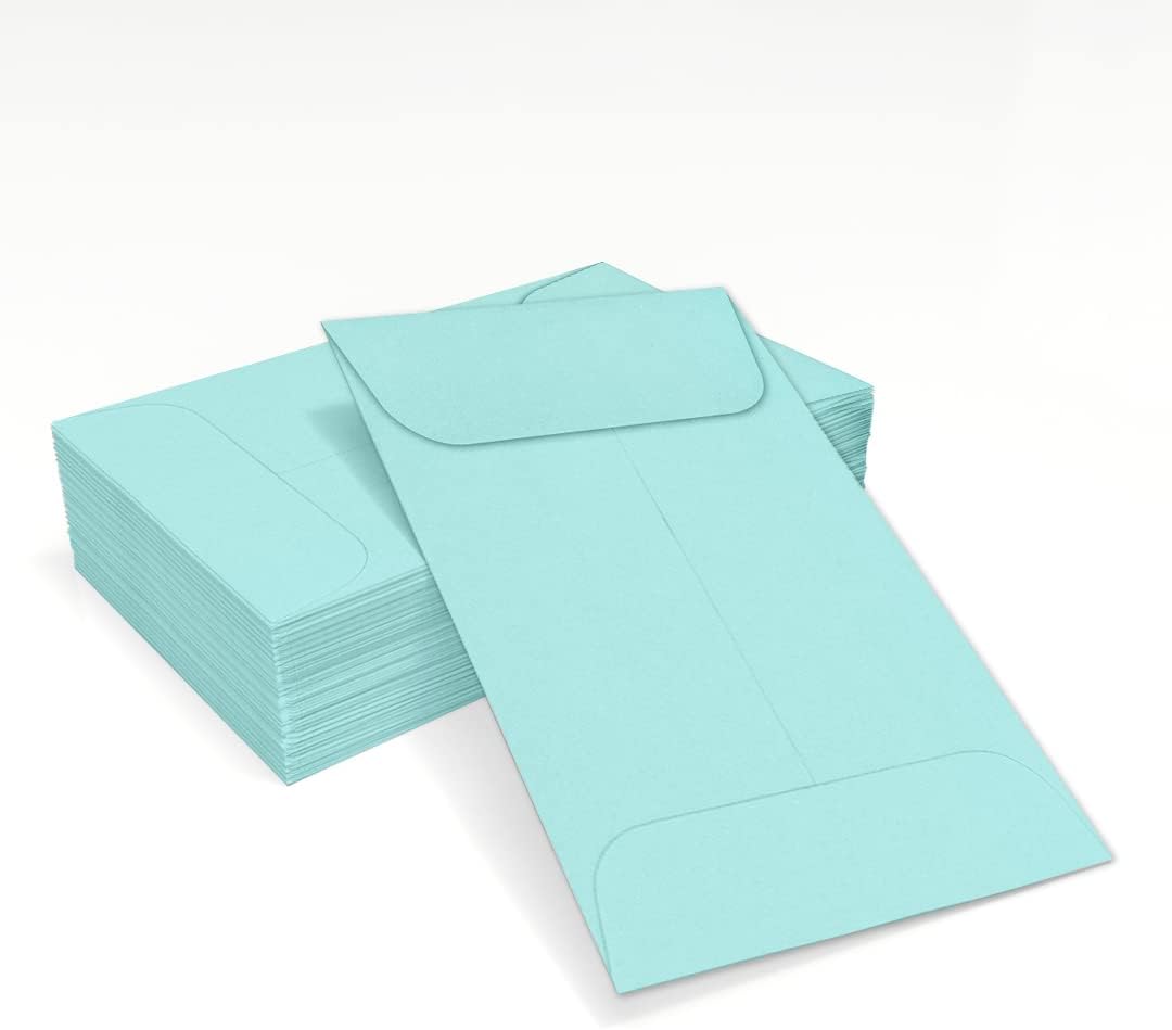 LUXPaper #1 Coin Envelopes | 2 1/4" x 3 1/2" | Seafoam Blue | 80lb. Text | 250 Qty