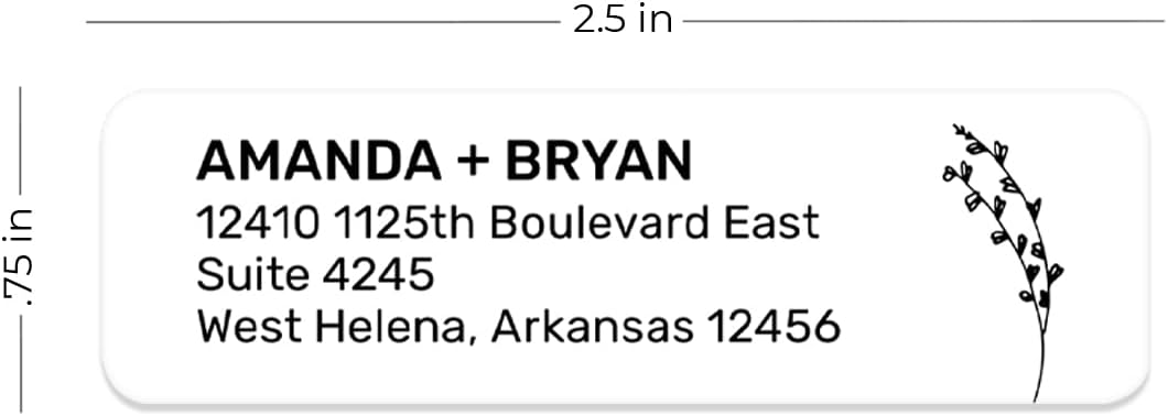 Botanical Flowers Rolled Address Labels/Roll of 500 Alternating Floral Illustrations Personalized Address Labels/Designer Return Address Stickers in Elegant Plastic Dispenser