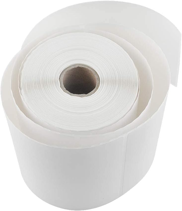 L LIKED 4"x 6" Direct Thermal Labels White Perforated Shipping Labels, 250 Labels per Roll, 4 Rolls - Compatible with Direct Thermal Printers