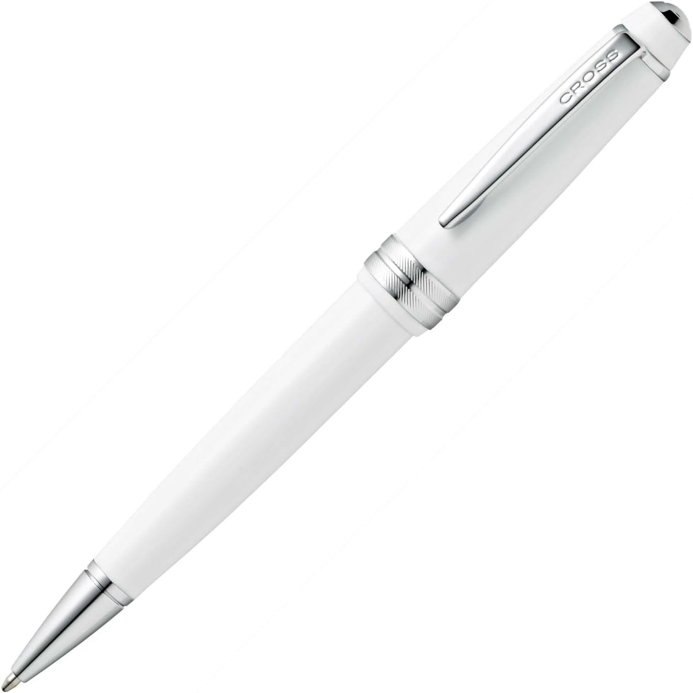 Cross Bailey Light Refillable Ballpoint Pen Presented in a Everyday Gift Box - Medium Point, Black Ink, Polished White