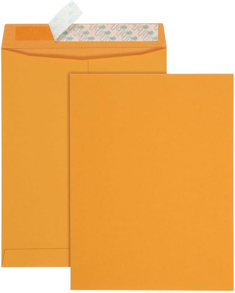 Quality Park 10 x 13 Catalog Envelopes with Self Seal Closure, 28 lb Brown Kraft, Great Option for Mailing, Storage and Organizing, 100 per Box (44762)