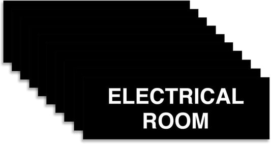 All Quality Basic Electrical Room Sign | Durable Construction | Building Safety - Black - Small (10 Pack)