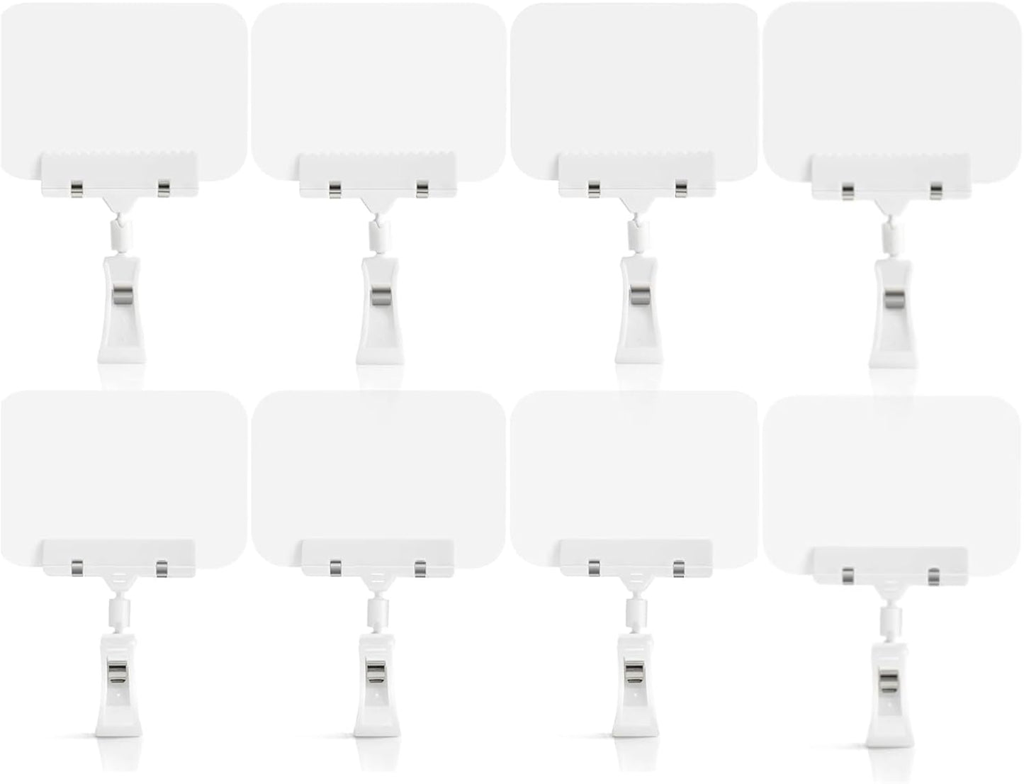 Mlici Mini Plastic Chalkboard Sign with Clip, 8 Pack Small Dry Erase Whiteboard 5.8 x 4.1 Inch - Double Sided Reusable Message Board for Kids, Classroom, Supermarket, Party - for Liquid Chalk Markers