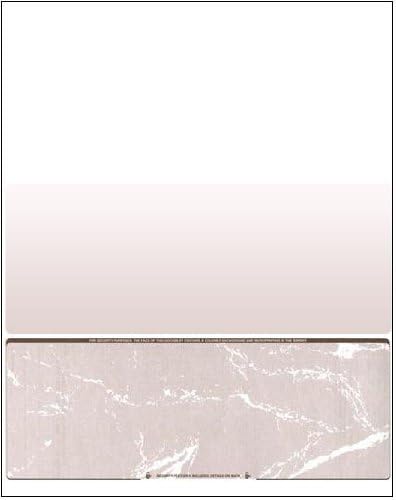 Business Voucher Check Stock - Computer Laser Checks - 1000 Sheets, Check on Bottom, Brown Marble
