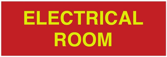 All Quality Basic Electrical Room Sign | Durable Construction | Building Safety - Red/Gold - Small (5 Pack)