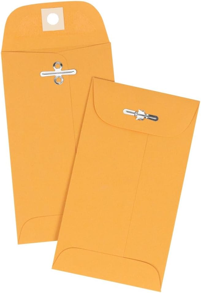 LUXPaper #5 1/2 Coin Envelopes | Clasp | 3 1/8" x 5 1/2" | Golden Kraft | 32lb. Text | 250 Qty
