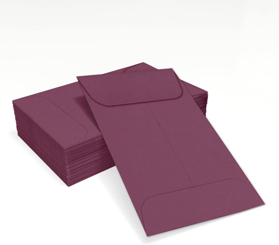 LUXPaper #1 Coin Envelopes | 2 1/4" x 3 1/2" | Vintage Plum | 80lb. Text | 1,000 Qty