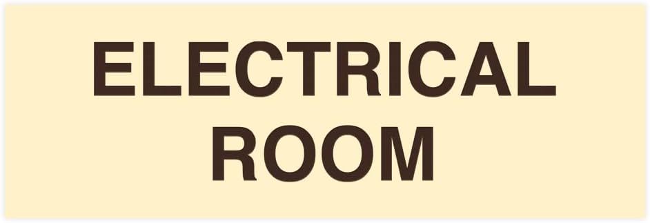 All Quality Basic Electrical Room Sign | Durable Construction | Building Safety - Ivory/Dark Brown - Medium (10 Pack)