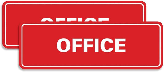 Signs ByLITA Standard Office Sign - Professional Business Signage - Easy to Install (Red) - Small 2 Pack