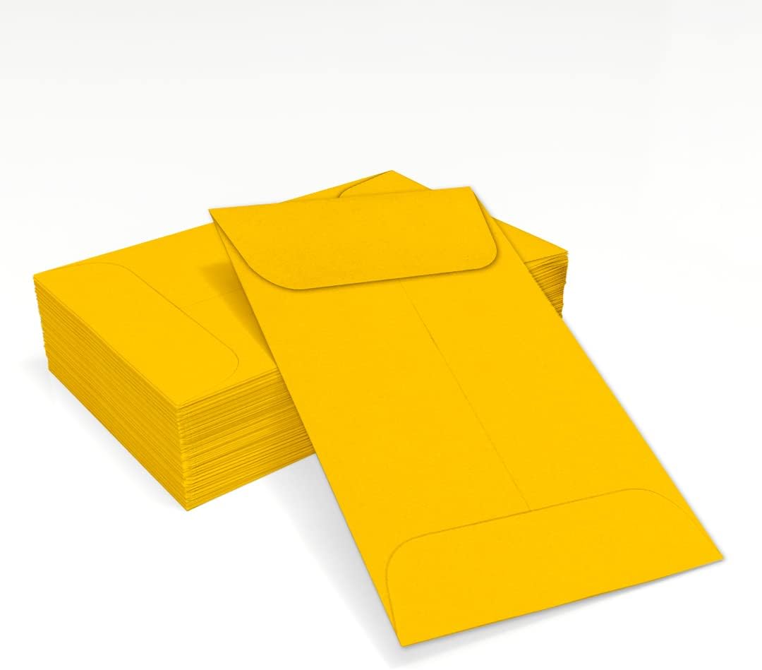 LUXPaper #1 Coin Envelopes | 2 1/4" x 3 1/2" | Sunflower Yellow | 80lb. Text | 50 Qty