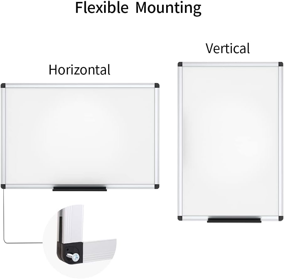 VIZ-PRO Magnetic Whiteboard/Dry Erase Board, 48 X 24 Inches, Includes 1 Eraser & 2 Markers & 4 Magnets