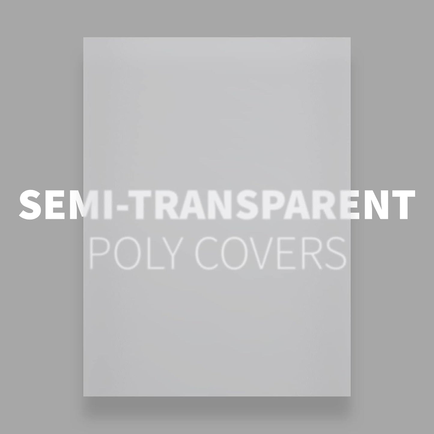 Binditek 50 Pack 15 Mil Frosted Polycovers, Semi-Transparent, 8-1/2 x 11 Inches, Lightly Textured Sand Finish, Square Corners, Unpunched Binding Covers, Office Supplies