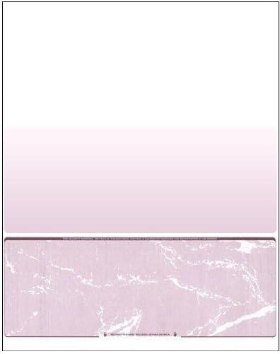 Business Voucher Check Stock - Computer Laser Checks - 500 Sheets, Check on Bottom, Burgundy Marble