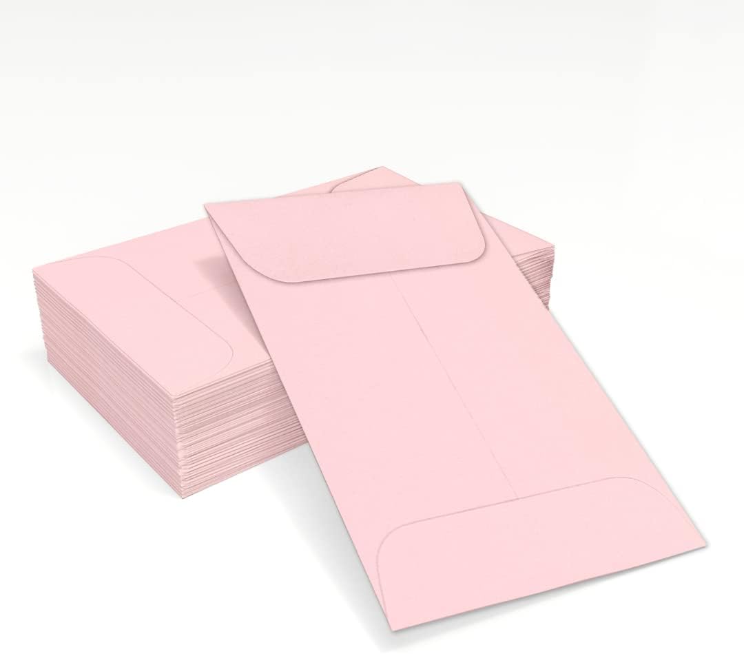 LUXPaper #1 Coin Envelopes | 2 1/4" x 3 1/2" | Candy Pink | 80lb. Text | 50 Qty