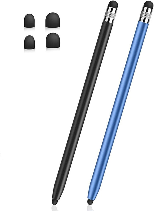 Stylus Pens for Touch Screens(2-Pack), Sensitivity & Precision Stylus Pens for iPhone/iPad/Samsung Galaxy/Tablets and All capacitive Touch Screen Devices + 4 Replaceable Rubber Tips