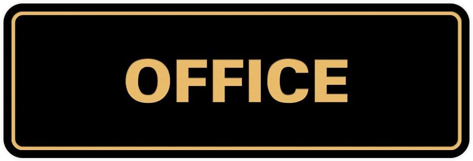 Signs ByLITA Standard Office Sign - Professional Business Signage - Easy to Install (Black Gold) - Large 1 Pack