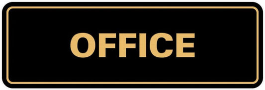 Signs ByLITA Standard Office Sign - Professional Business Signage - Easy to Install (Black Gold) - Large 1 Pack
