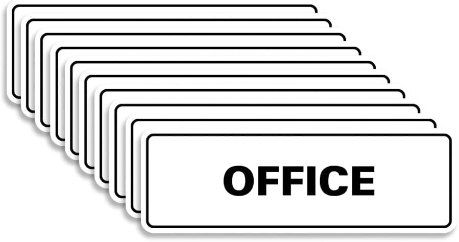 Signs ByLITA Standard Office Sign - Professional Business Signage - Easy to Install (White) - Small 10 Pack