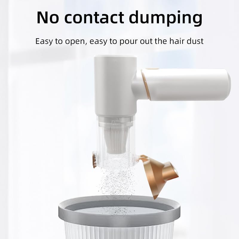 Handheld Vacuum Cleaner Cordless, Desk Vacuum Cleaner Compressed Electric Air Duster 15000Pa Suction, 4-in-1 Portable Vortex Vacuum Dust Buster Air Blower for Computer,Car,Balloon,White