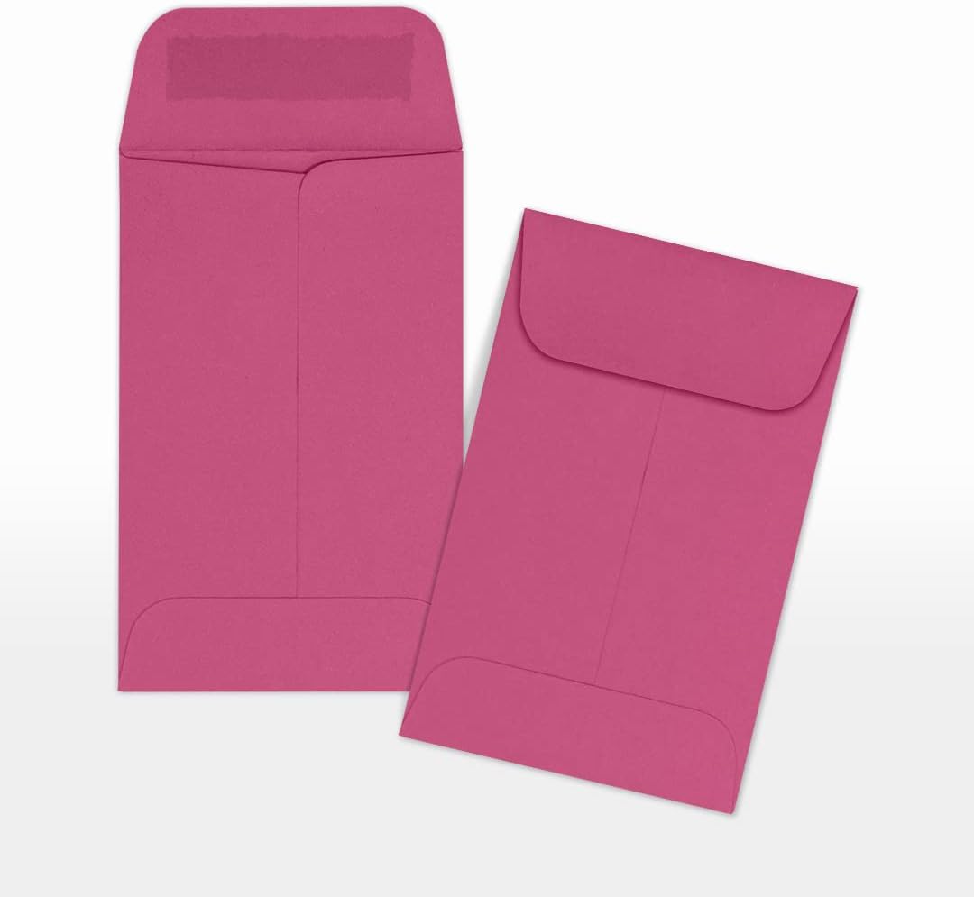 LUXPaper #1 Coin Envelopes | 2 1/4" x 3 1/2" | Magenta Pink | 80lb. Text | 500 Qty