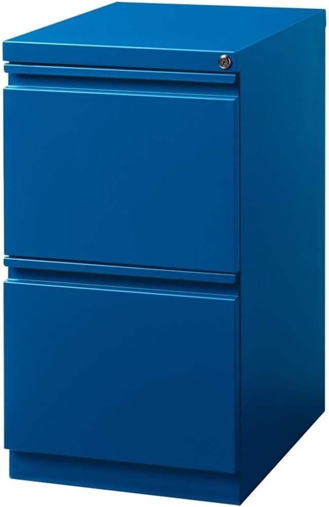 Hirsh Industries Cooper 2-Drawer Modern Metal Mobile Pedestal File Cabinet in Blue