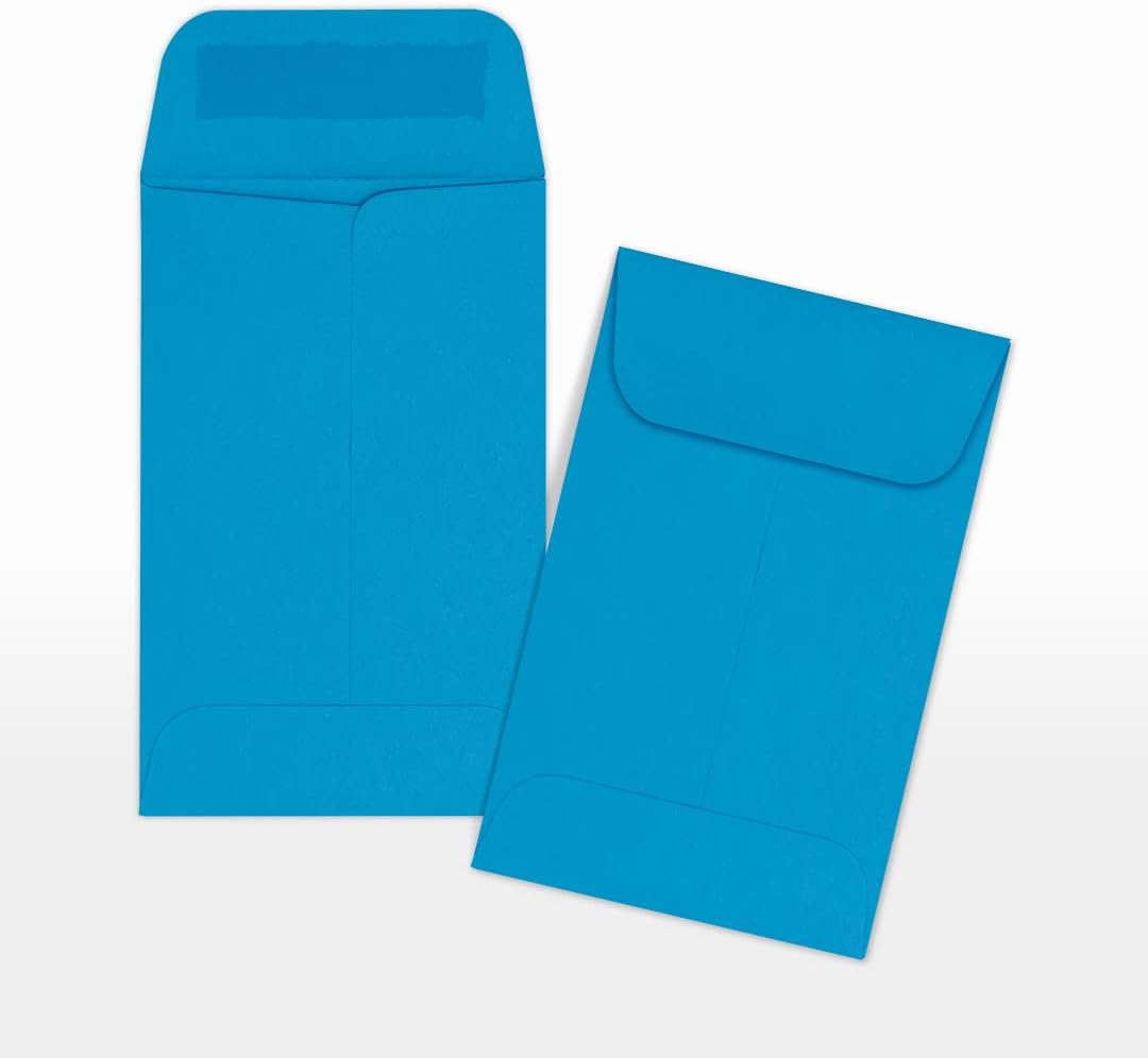 LUXPaper #1 Coin Envelopes | 2 1/4" x 3 1/2" | Pool Blue | 80lb. Text | 50 Qty