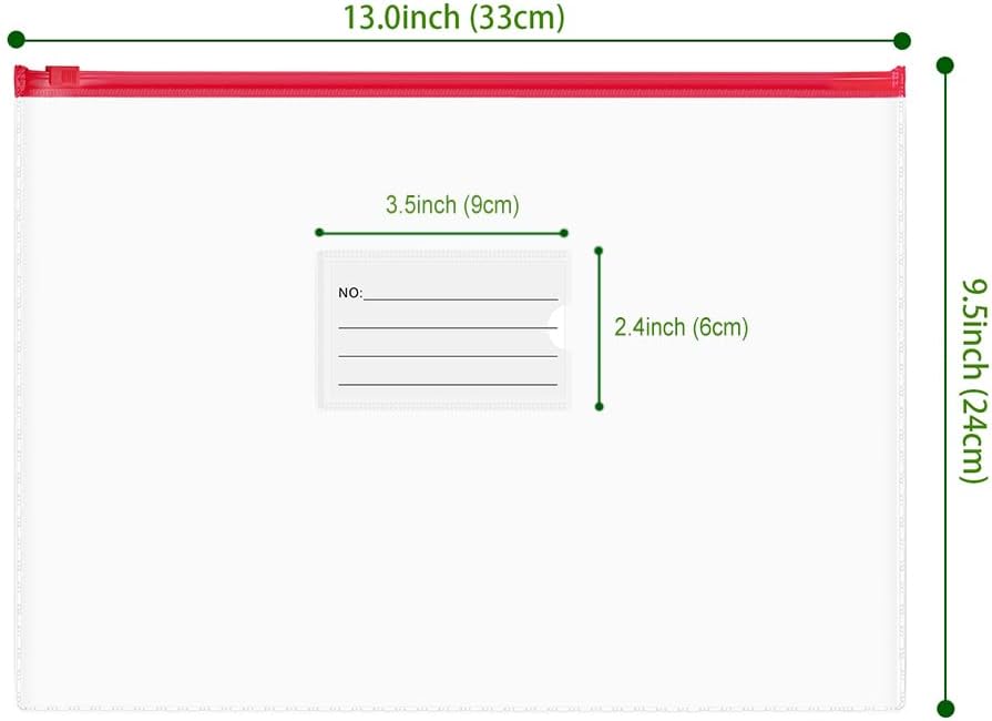 BOPART 30Pcs Poly Zip Envelopes A4 Letter Size Plastic Envelopes File Folders for Documents, Reusable Envelope Clear Zipper Pouch with Label Pocket for Home Office School Travel Supplies Storage