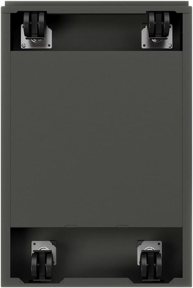 Pemberly Row 20" 2-Drawer Modern Metal Mobile Pedestal File Cabinet in Charcoal