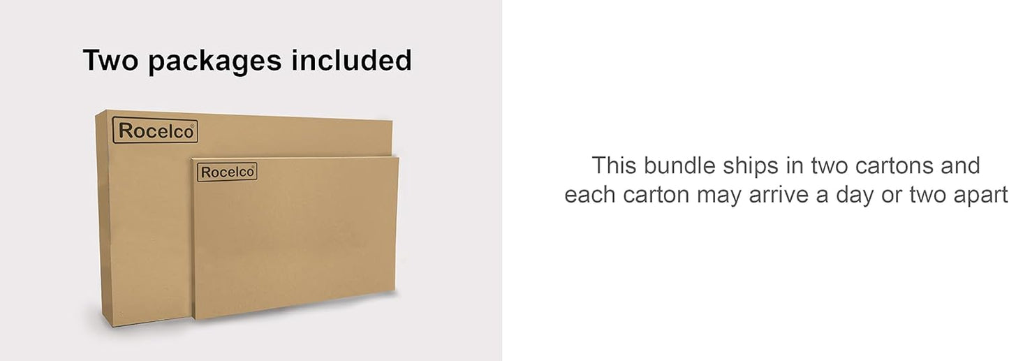 Rocelco 40" Large Height Adjustable Standing Desk Converter with Anti Fatigue Mat BUNDLE - Quick Sit Stand Up Computer Workstation Riser - Retractable Keyboard Tray - Black (R DADRT-40-MAFM)