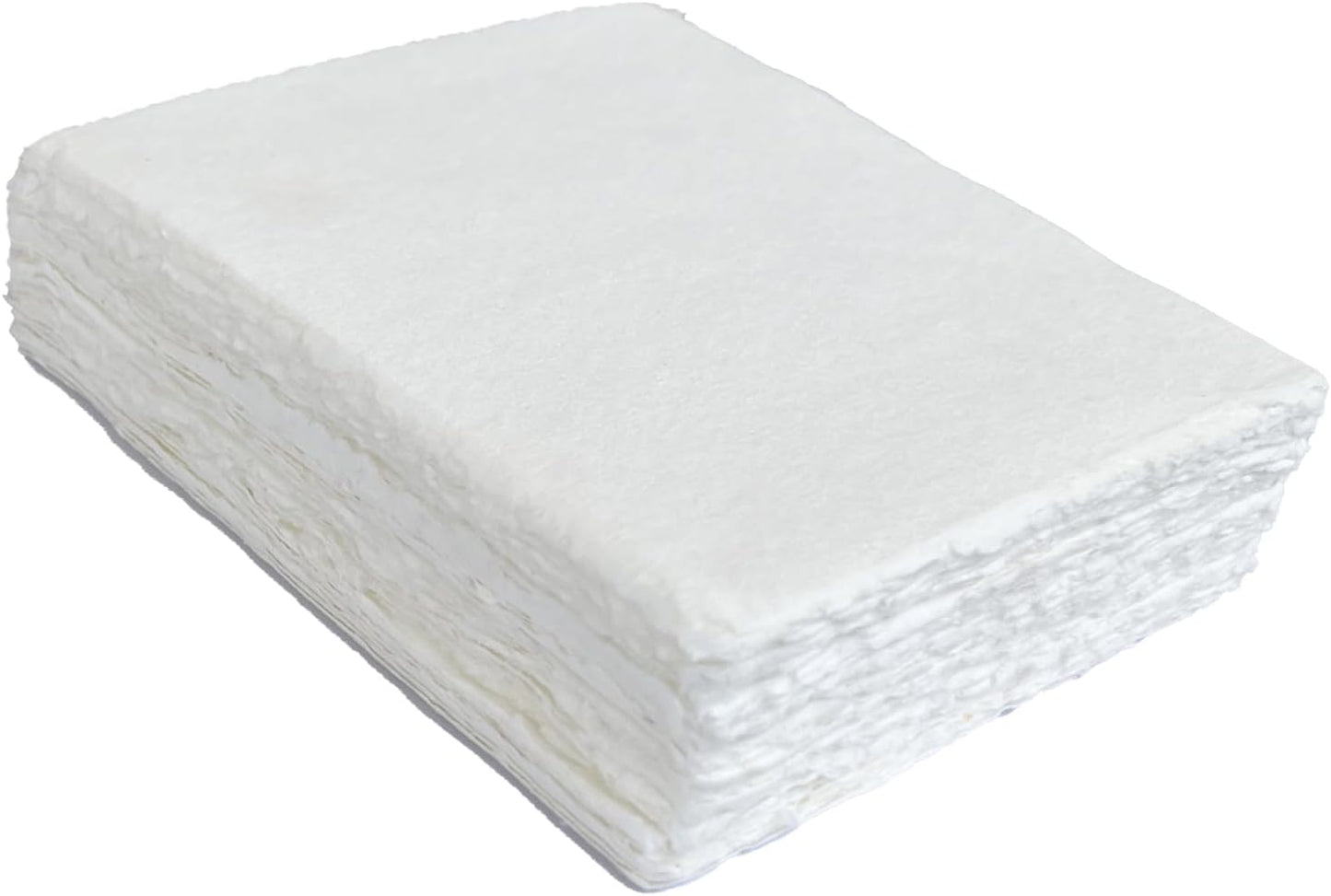 Handmade Cotton Paper with Deckle Edge Recycled Cotton Rag Mixed Media Card Stock for Watercolor, Writers, Invitations, Crafts (150gsm, 6x8 inch "A5", 50 Pack)