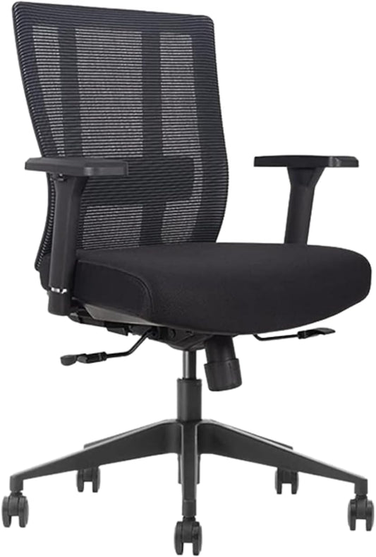 Bitchair Ergonomic Mesh Conference Room Chair - Adj Lumbar Support Computer Desk Chair with Height Adjustable Arms - Seat Depth Adjustable Home Office Chair - (Black) (Pack of 1)